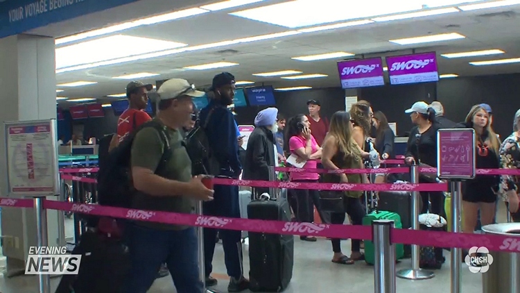 Swoop Passengers headed to Las Vegas stranded in Hamilton