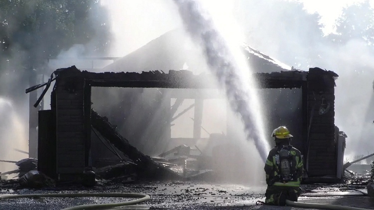 The clean up continues after a large fire broke out at a garage in Welland