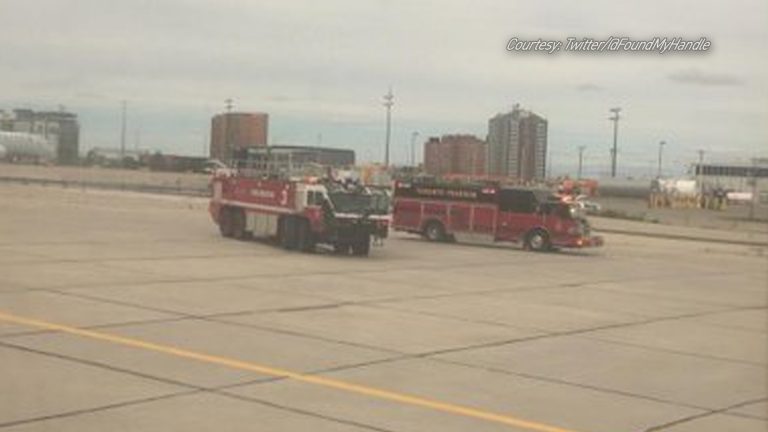 Sunwing plane blows tire during landing at Pearson airport