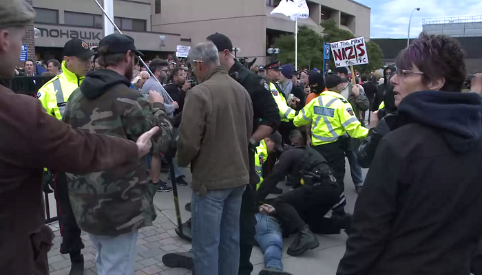 Four charged after protest at People’s Party of Canada event at Mohawk College