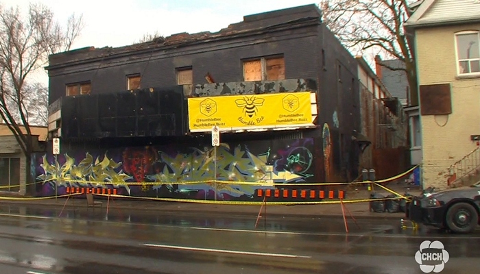 Wind storm damages a Hamilton landmark