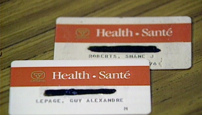 Red-and-white health card