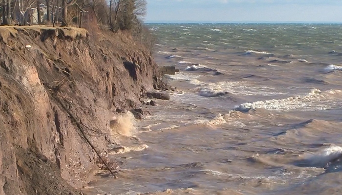 Severe storms causing erosion along the Lake Erie shore