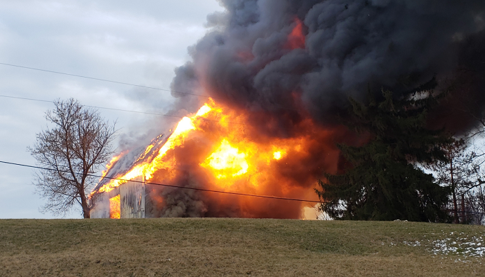 Fire destroys Cayuga barn, OPP investigates