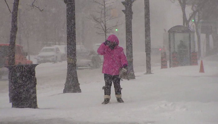 Snow woman walking