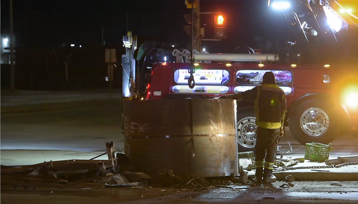 Massive steel coil falls off transport truck in Hamilton