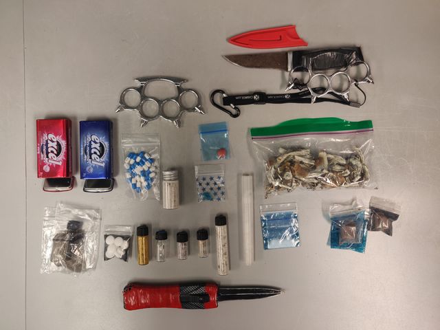 Cyclist arrested for drugs and weapons