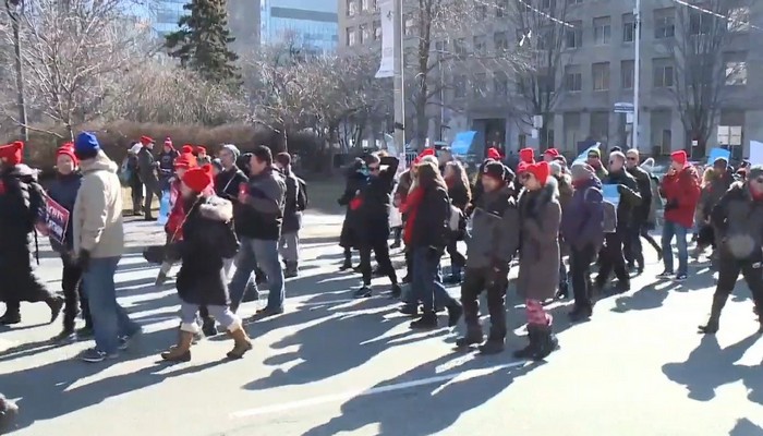 Thousands of teachers and education workers rally outside Queen’s Park