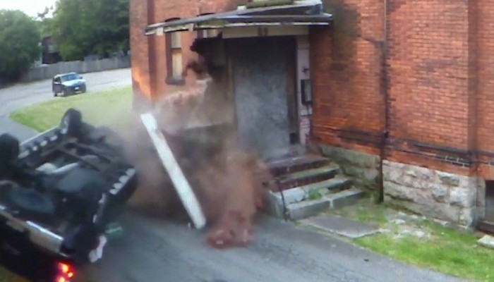 Stolen truck crashes into a Hamilton heritage building