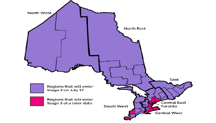 Some parts of Ontario to move into Stage 3 on Friday