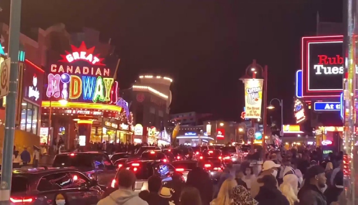 Another crowded weekend at Clifton Hill in Niagara Falls