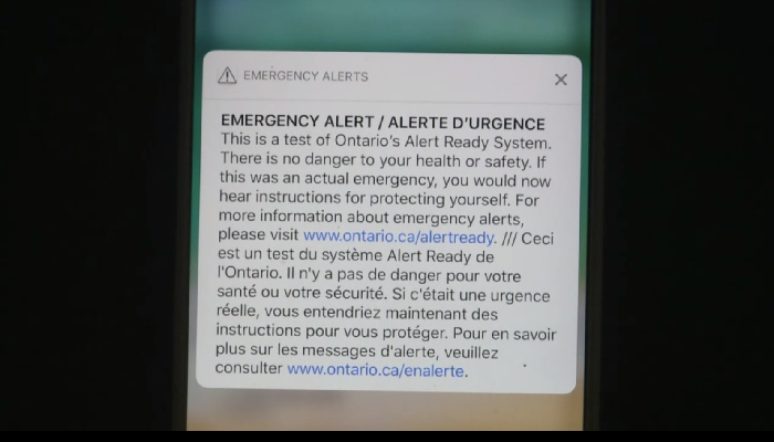 Emergency public alert test happening today