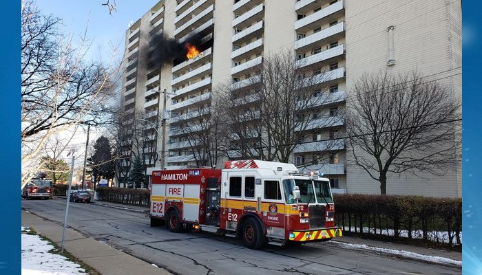 Multiple-alarm fire at east end Hamilton apartment building