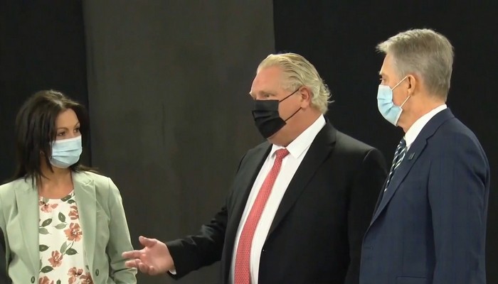 Premier Doug Ford tours Hamilton’s new mass vaccination centre