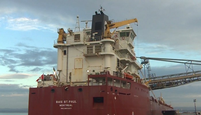 First ship of the season arrives at the Hamilton harbour