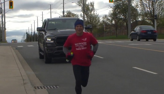 A Hamilton man is running to Toronto and back to pay back the people who saved his life