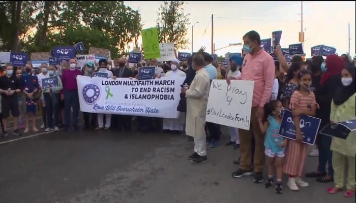 Multi-faith march in solidarity with Muslims held in London, Ont.