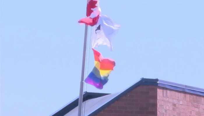 Peel police investigating video of a burning pride flag