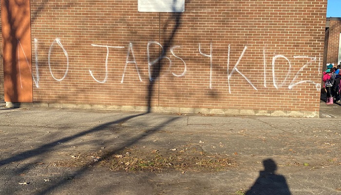 Another HWDSB school targeted with anti-vaccine graffiti