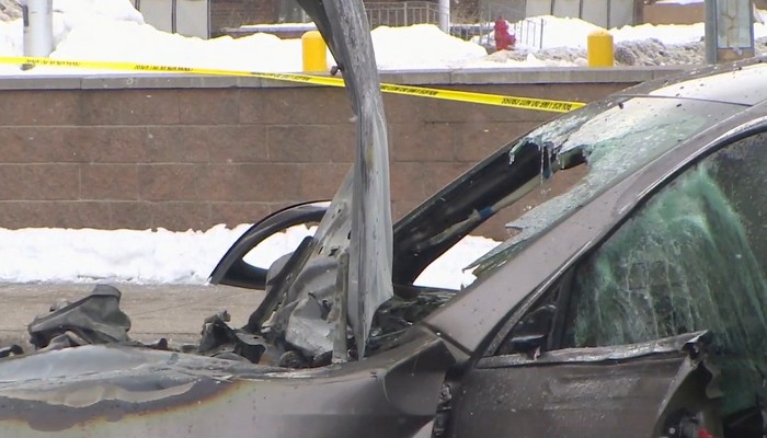 Fiery crash closes a major intersection in Hamilton’s downtown core