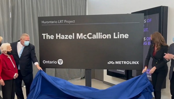 Transit line named after Hazel McCallion as she celebrates 101 birthday