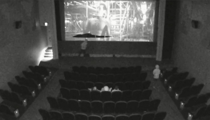 Vandals caught on camera slashing movie theatre screens