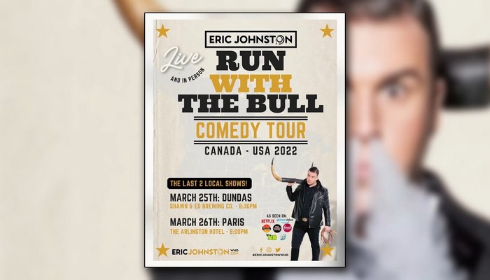 Hamilton comedian Eric Johnston in Dundas for comedy tour this weekend