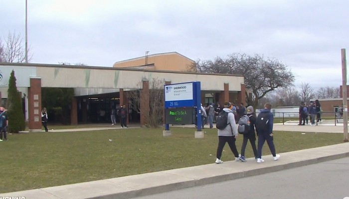 Students of Sherwood Secondary School walked out of class demanding their school stay open