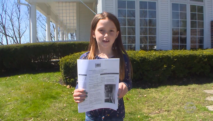 An 8-year-old Port Dover girl started a newspaper in her community to raise money to help people in need