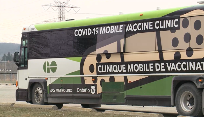 GO-VAXX bus stops in Norfolk County today