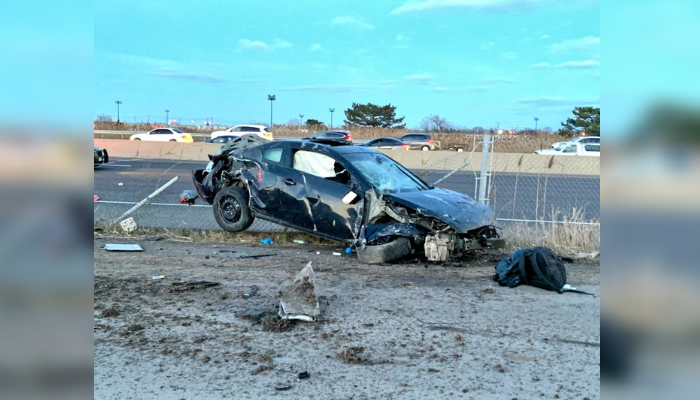 Woman ejected from car after single-vehicle collision in Oakville