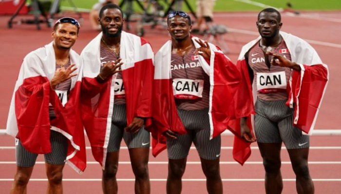 Canada’s Tokyo 2020 men’s 4x100m relay team upgraded to silver