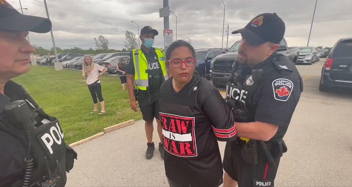 Toronto lawyer charged with trespassing outside Doug Ford rally at Hamilton airport