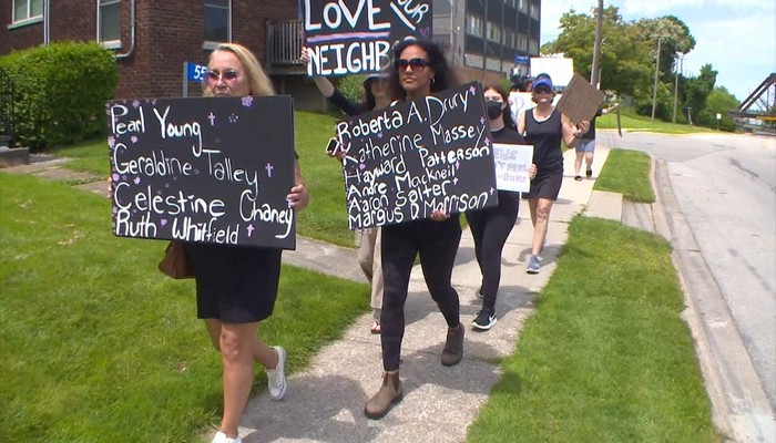 Community members in Fort Erie come together for march to remember Buffalo supermarket shooting victims