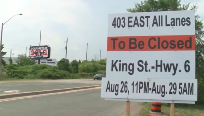 Highway 403 closures in Hamilton begin tonight