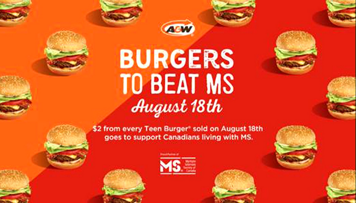 Buy a burger at A&W to help beat MS