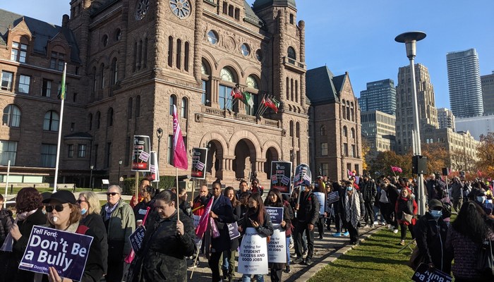 Demonstrations held outside Queen’s Park in support of Ontario education workers