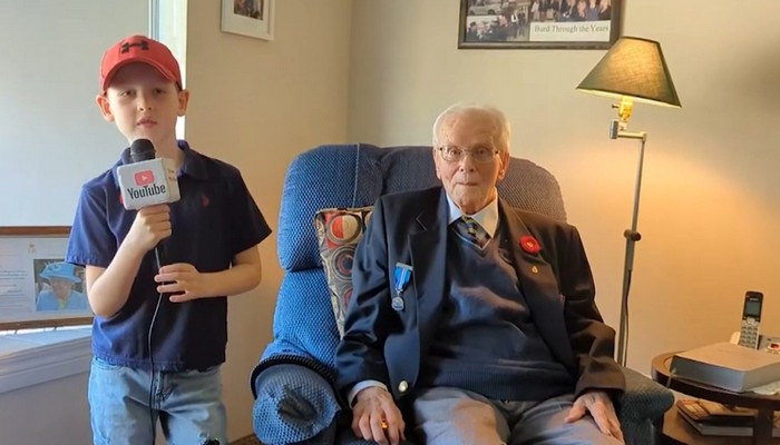 St. Catharines boy interviews WWII veteran great-grandfather