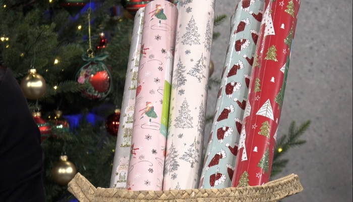 wrapping paper bin