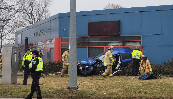 Driver taken to hospital unresponsive after crashing into St. Catharines building