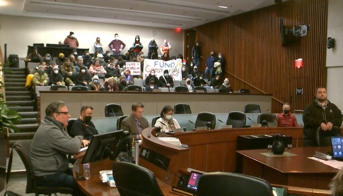 Protesters challenge Hamilton police department’s proposed budget increase