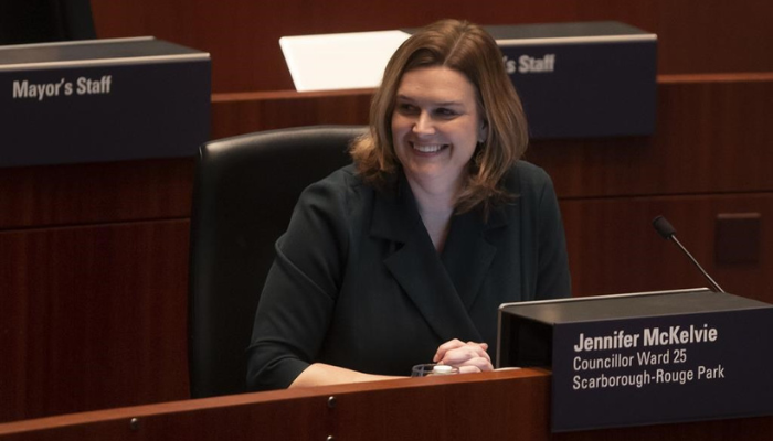 Deputy mayor Jennifer McKelvie sits in the council chamber on Wednesday February 15, 2023.