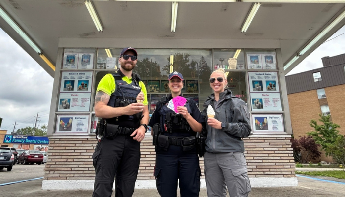 Brantford police team up with local ice cream shop to reward youth