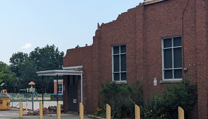 Roof of Burlington public school gym partially collapses