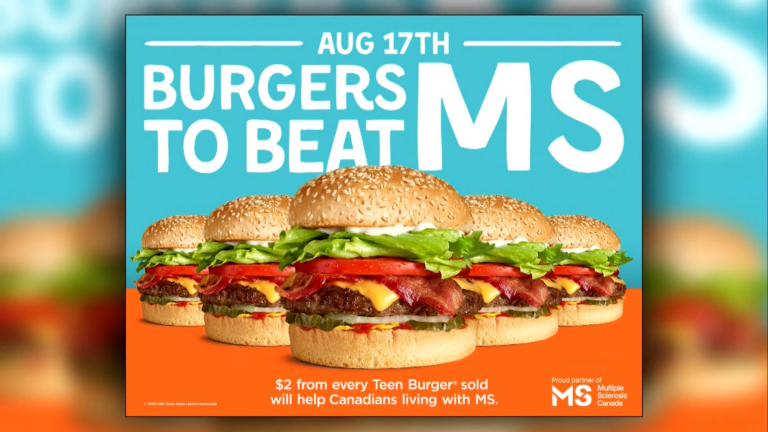 Help raise funds by purchasing a Teen Burger from A&W on Burgers to Beat MS Day