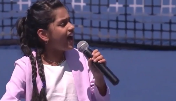 Local 9-year-old girl sings national anthem for U.S. Open