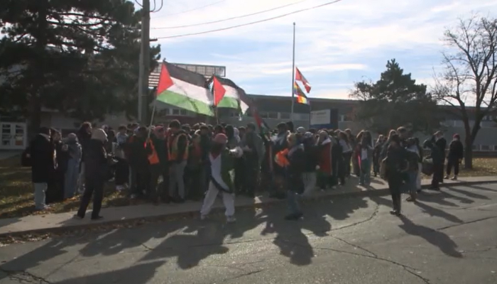 Westmount Secondary School students protest the war in Gaza