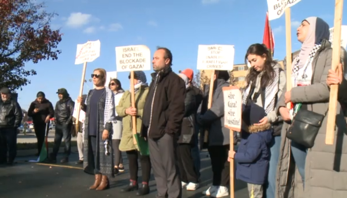 Demonstrators hold pro-Palestine rally in Brantford