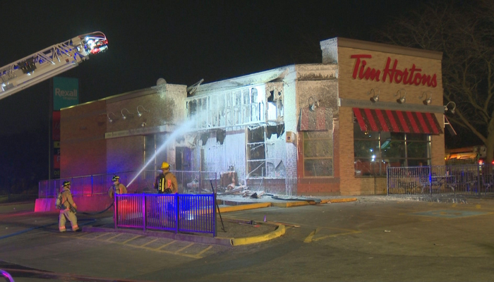 Halton police arrest 69-year-old man following fire at Tim Hortons in Burlington