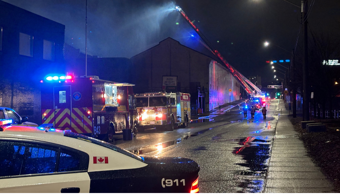 Crews battle early morning commercial fire in north-end Hamilton